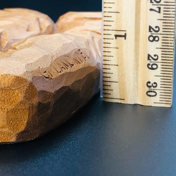 70s Hand Carved Wood Wall Plaque Praying Boy Vintage Gerard Lamonde Wall Hanging - Picture 10 of 10